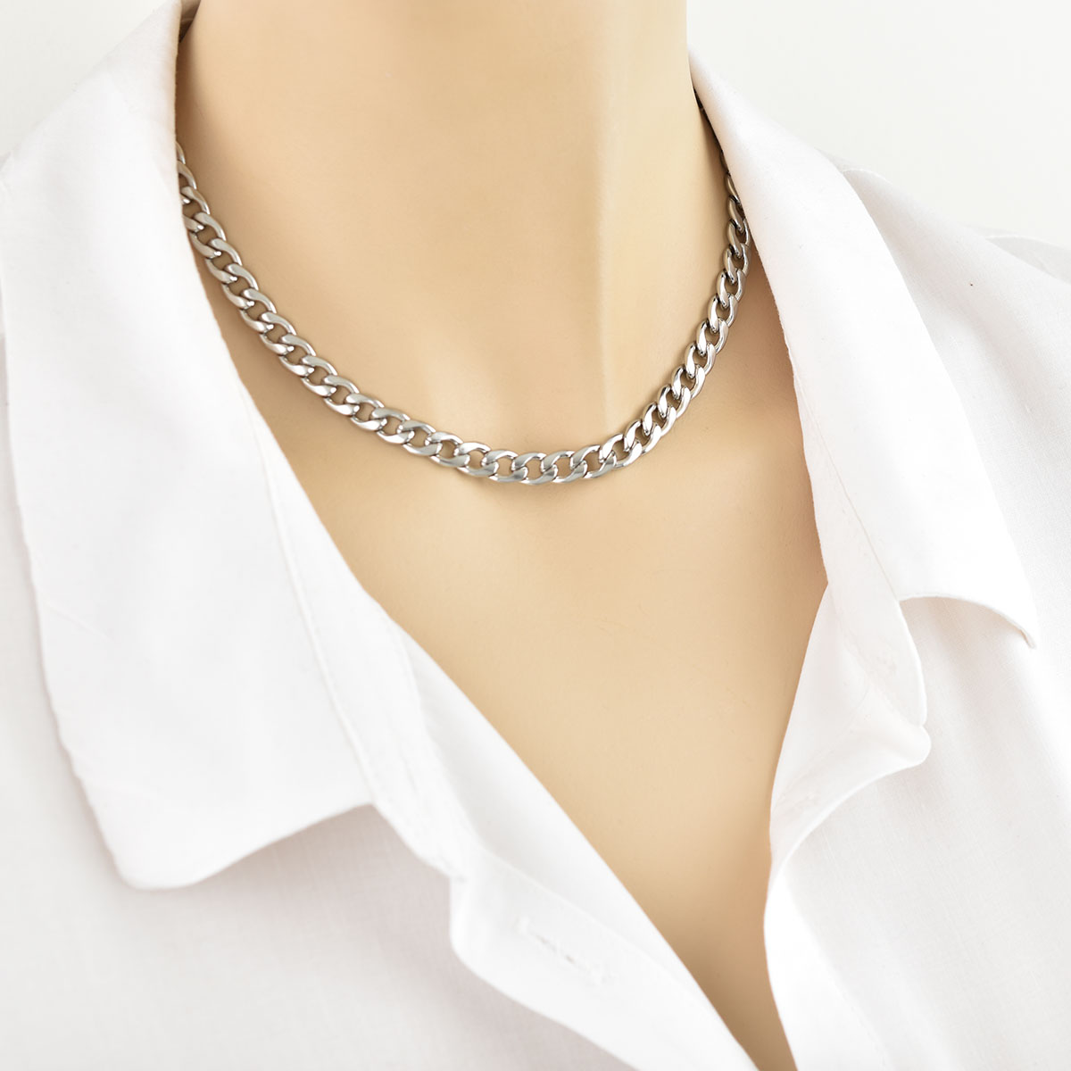 Gurmet Chain Silver ατσάλινη αλυσίδα 7ΜΜ